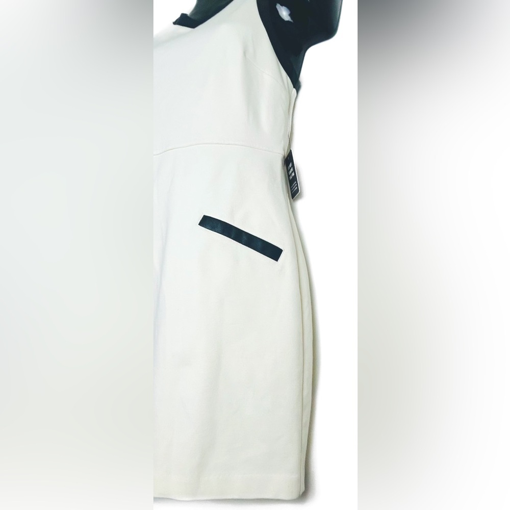 White Dress with Black Leather Trim *NWT - Picture 15 of 16